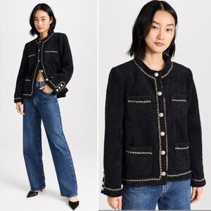 Endless Rose Chain Trimmed Jacket Black and Gold